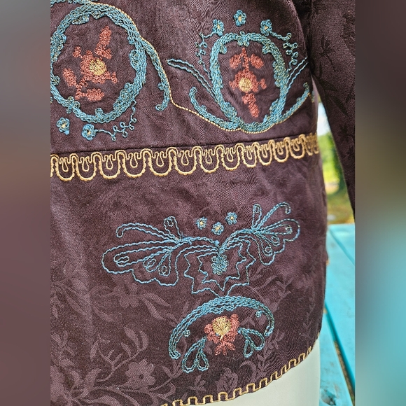 Coldwater Creek Brown Venice Embroidered Jacket - Picture 4 of 14